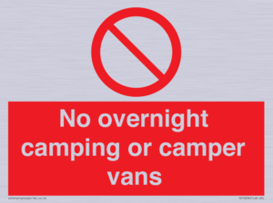 No overnight camping or camper vans
